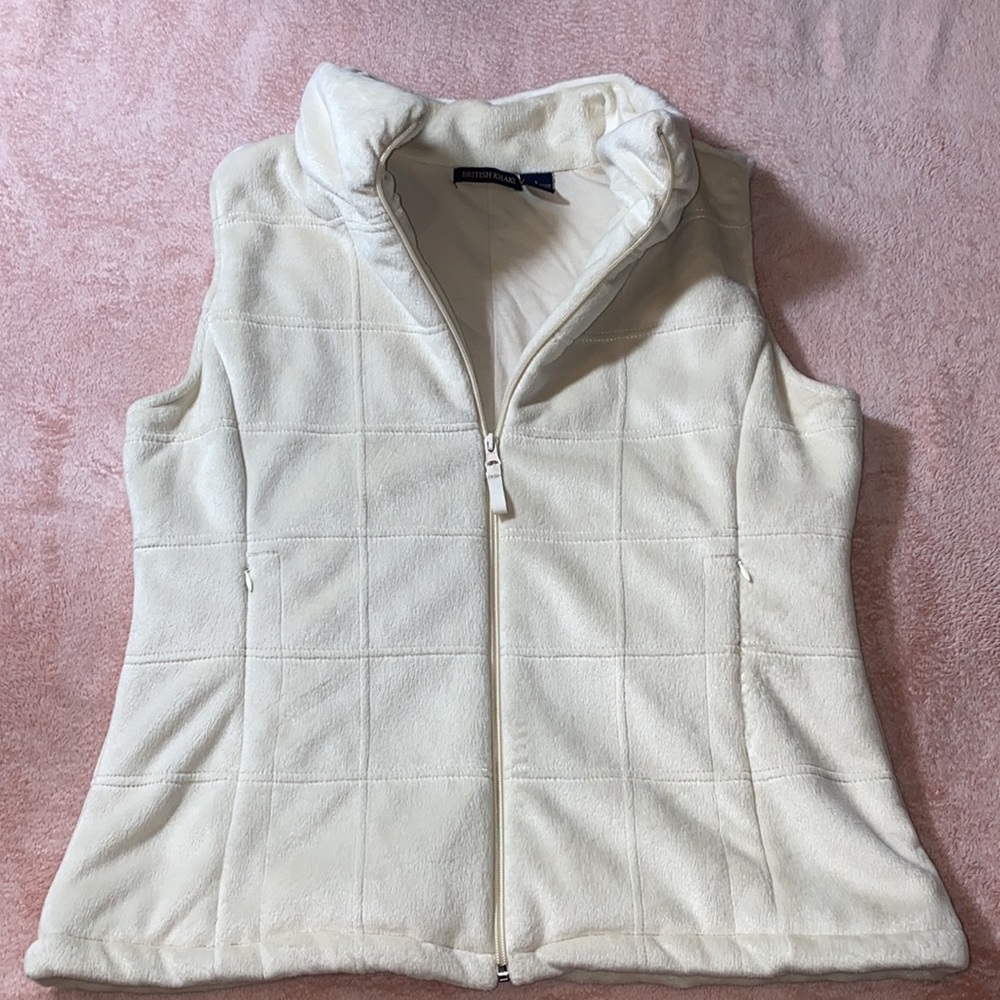 British Khaki Vest Thick and Super Soft Cream Color